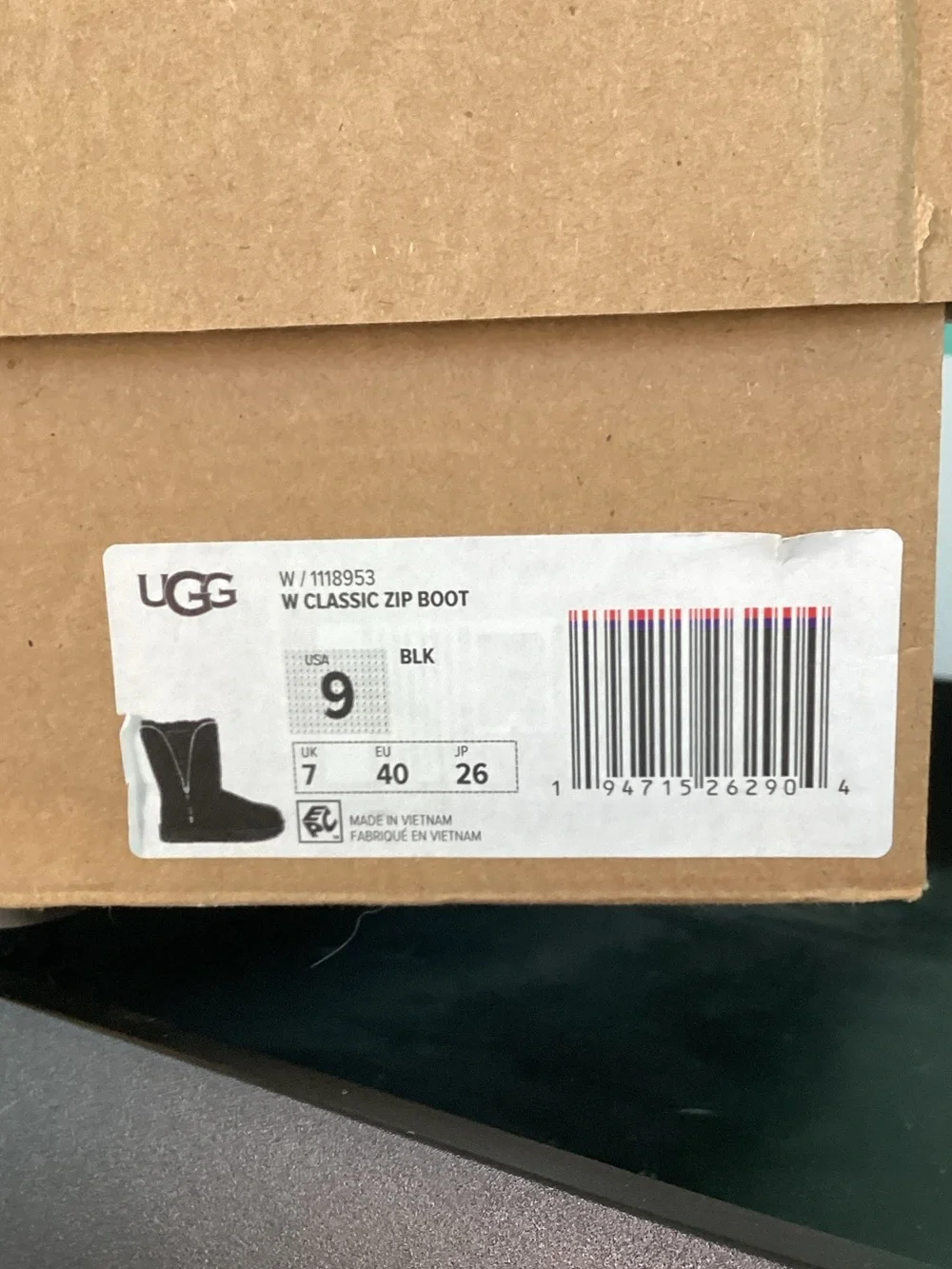 UGG Black Suede Mid-Calf Boots with Sequin Accent